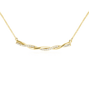 Diamond and Gold Twist Pendant Necklace in 14k Yellow Gold - Iris + Mill