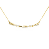 Diamond and Gold Twist Pendant Necklace