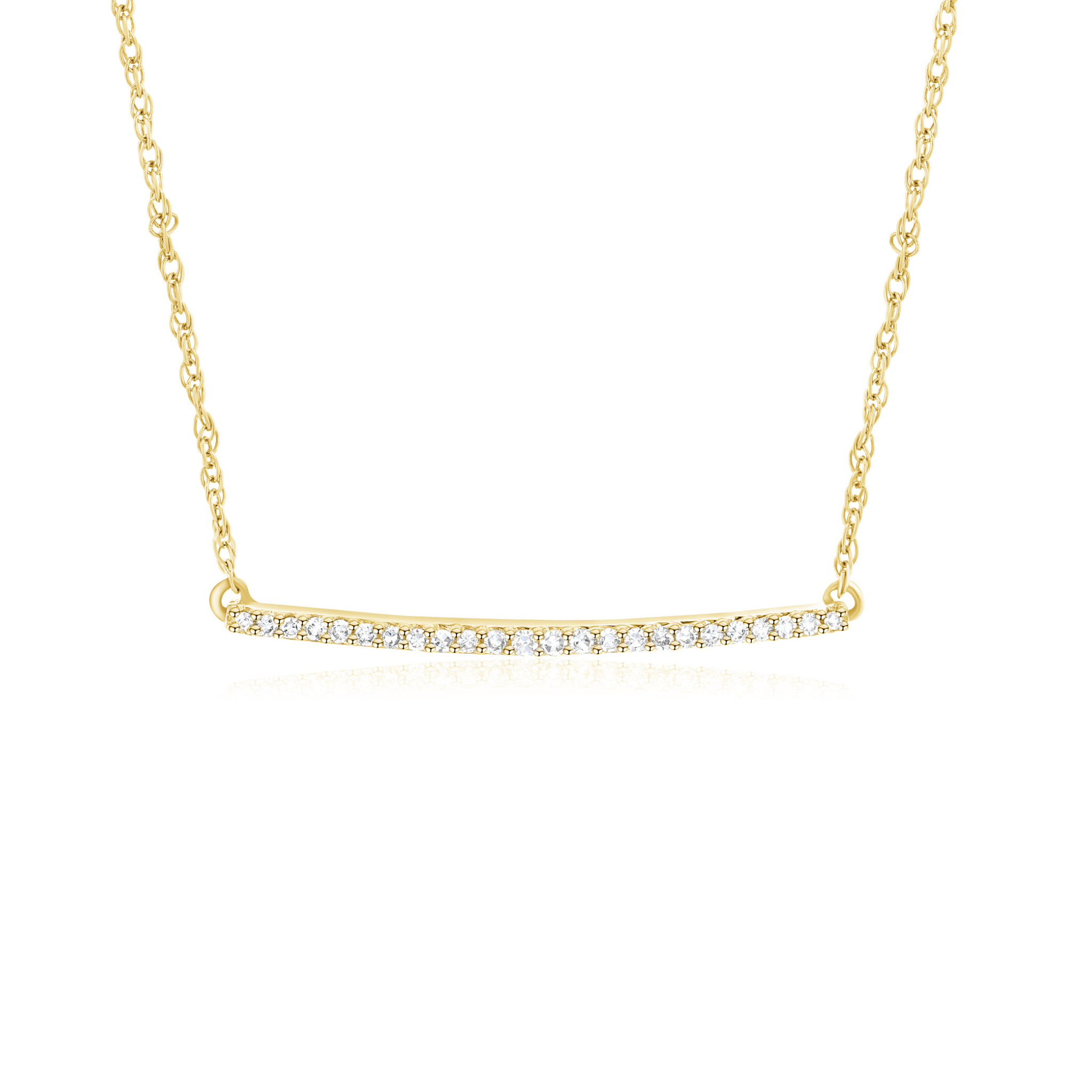 Diamond Bar Necklace in 14k Yellow Gold - Iris + Mill