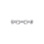 14K gold diamond link ring with floral ends, timeless fine jewelry for everyday wear