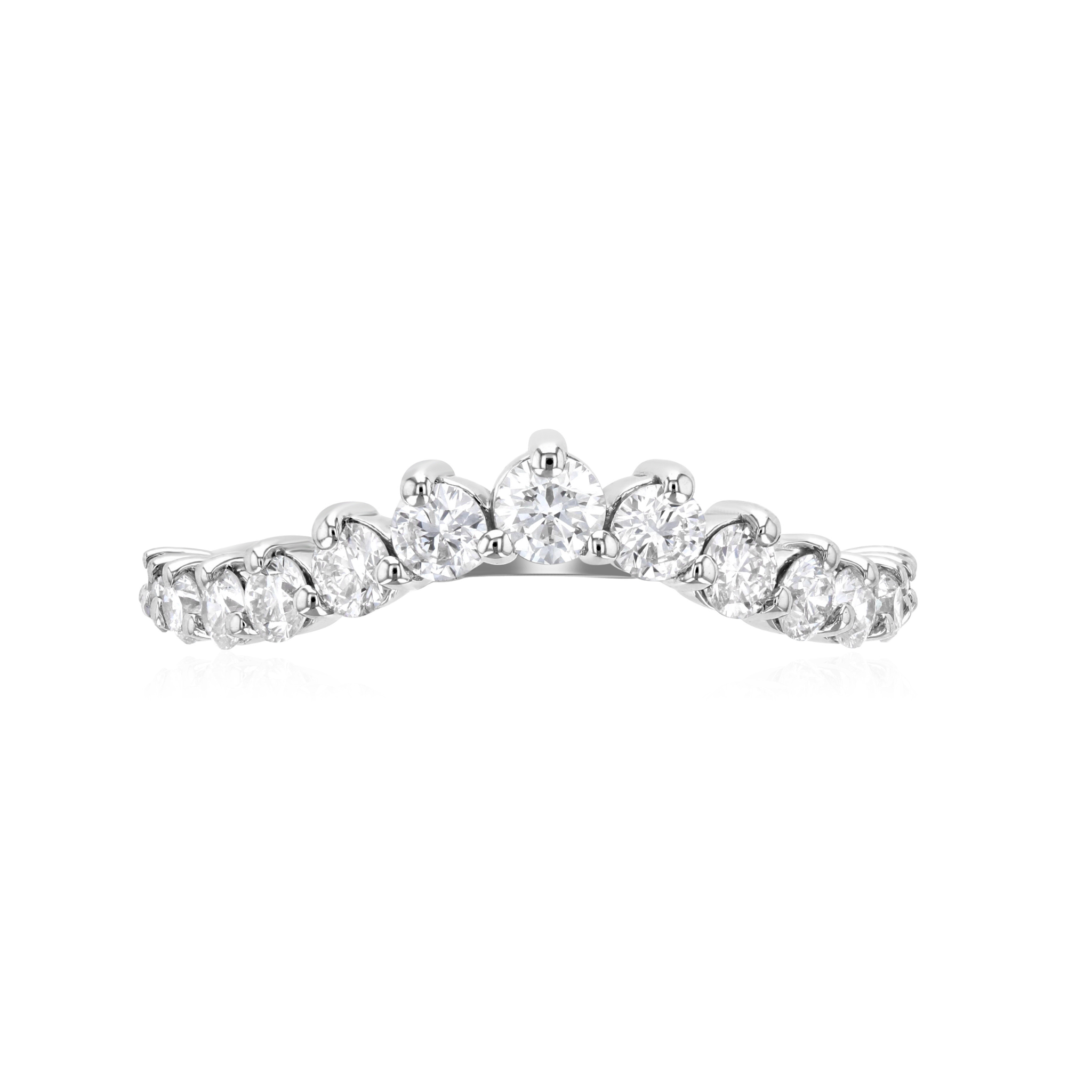 Elegant 14K gold diamond eternity band with round brilliant stones, timeless fine jewelry for everyday wear