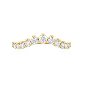 14K yellow gold diamond eternity band with round brilliant stones, timeless fine jewelry