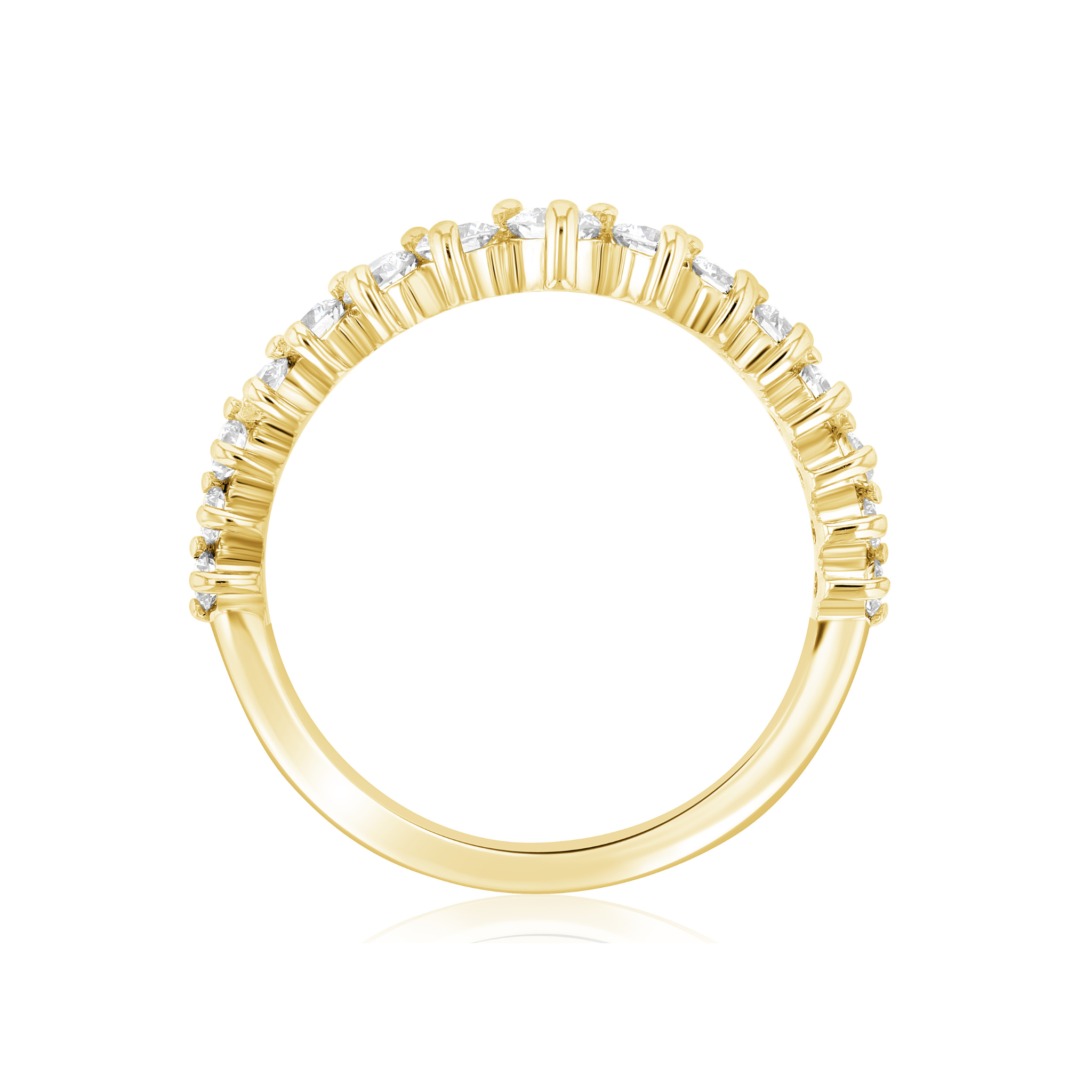 14K gold diamond eternity band with channel-set stones, timeless fine jewelry for everyday wear