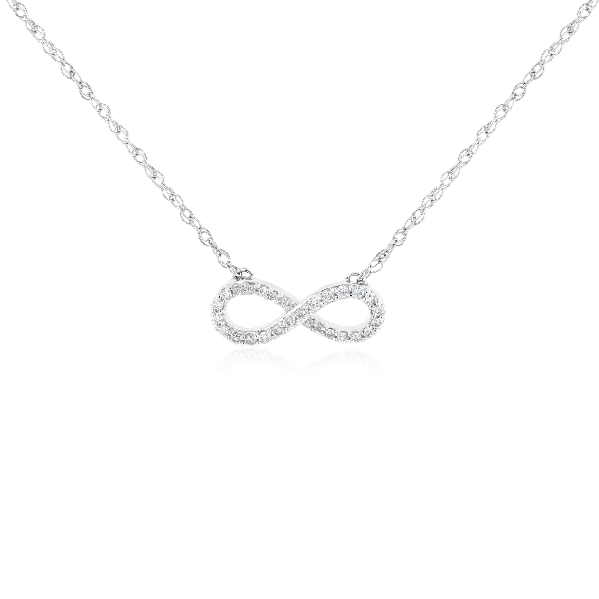 Diamond infinity necklace in 14K gold, timeless fine jewelry for everyday wear