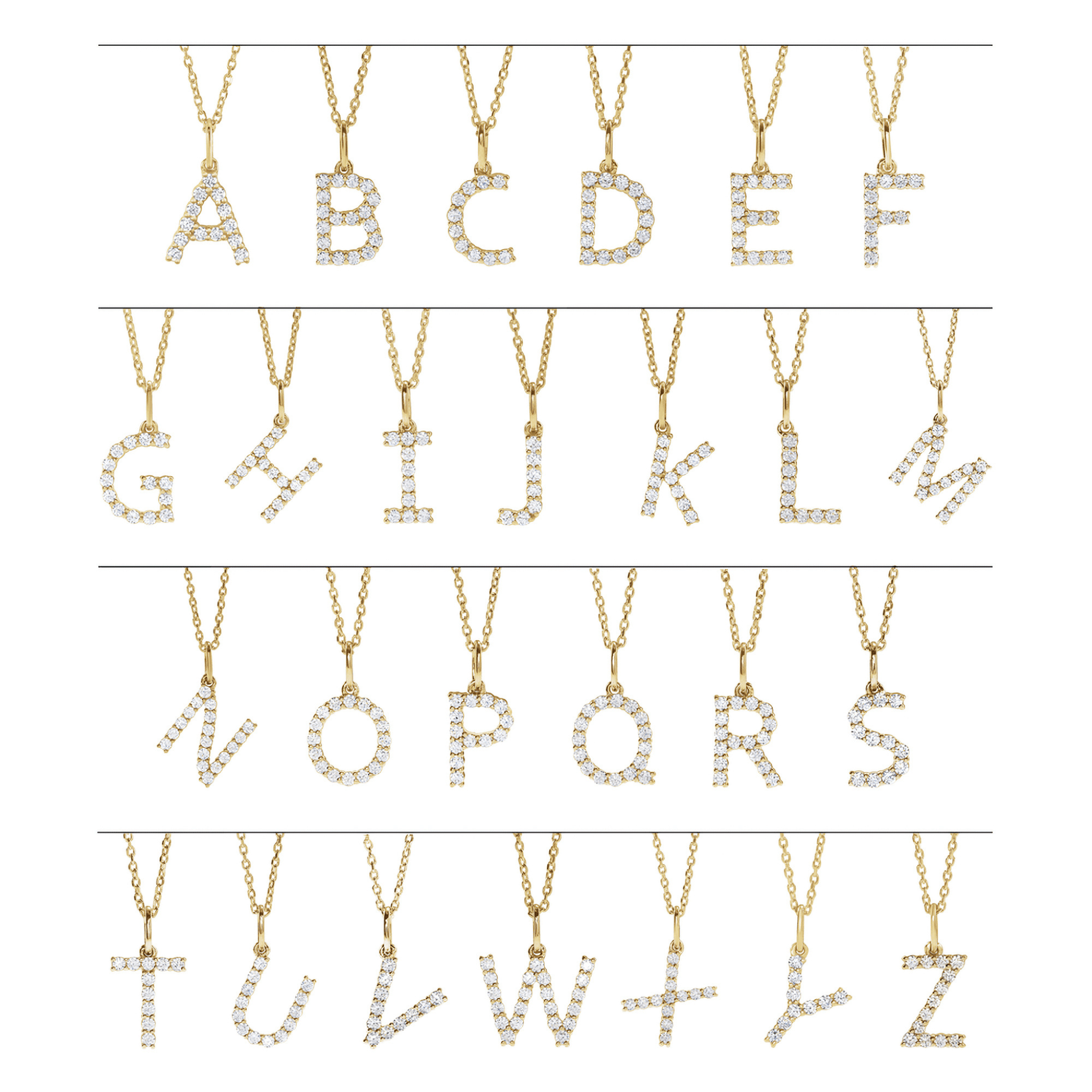 Diamond Letter Pendant