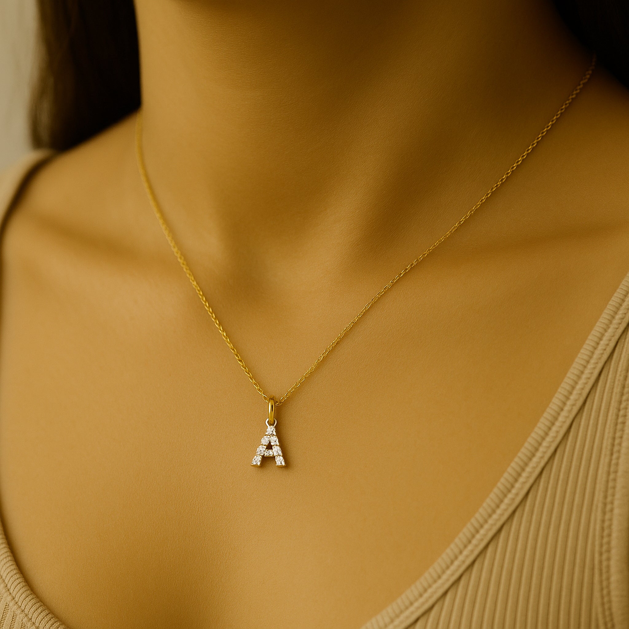 Diamond Letter Pendant - Iris + Mill