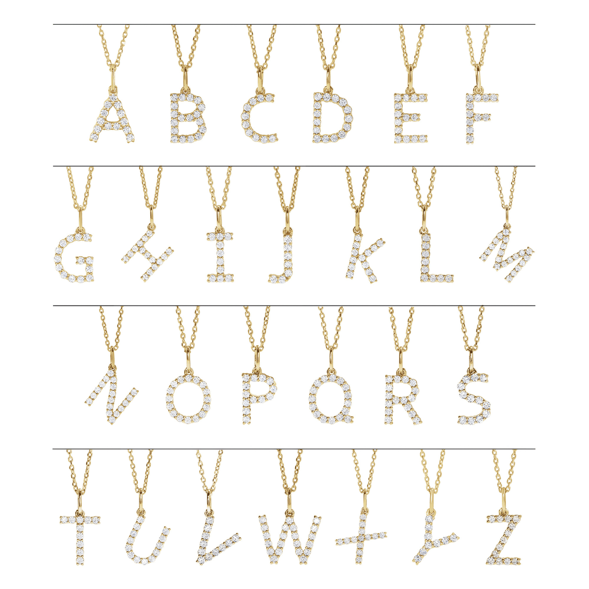 Diamond Letter Pendant - Iris + Mill