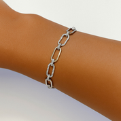14K gold diamond link bracelet on wrist, timeless fine jewelry for everyday wear