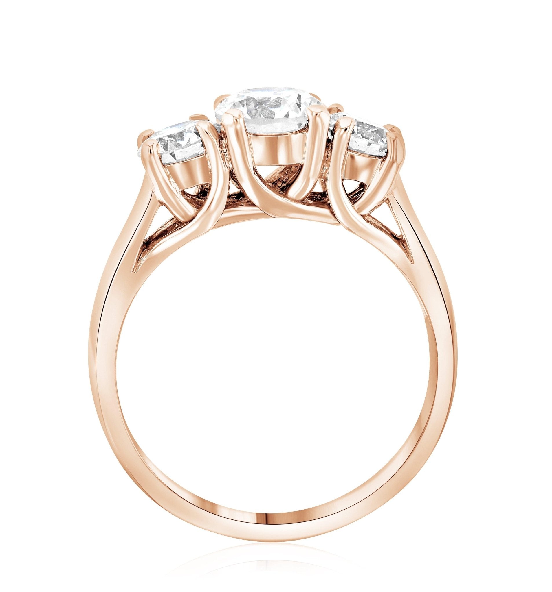 Diamond Three-Stone Engagement Ring in 14k Rose Gold (1.50 ct. tw.)
