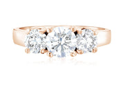 Diamond Three-Stone Engagement Ring in 14k Rose Gold (1.50 ct. tw.)