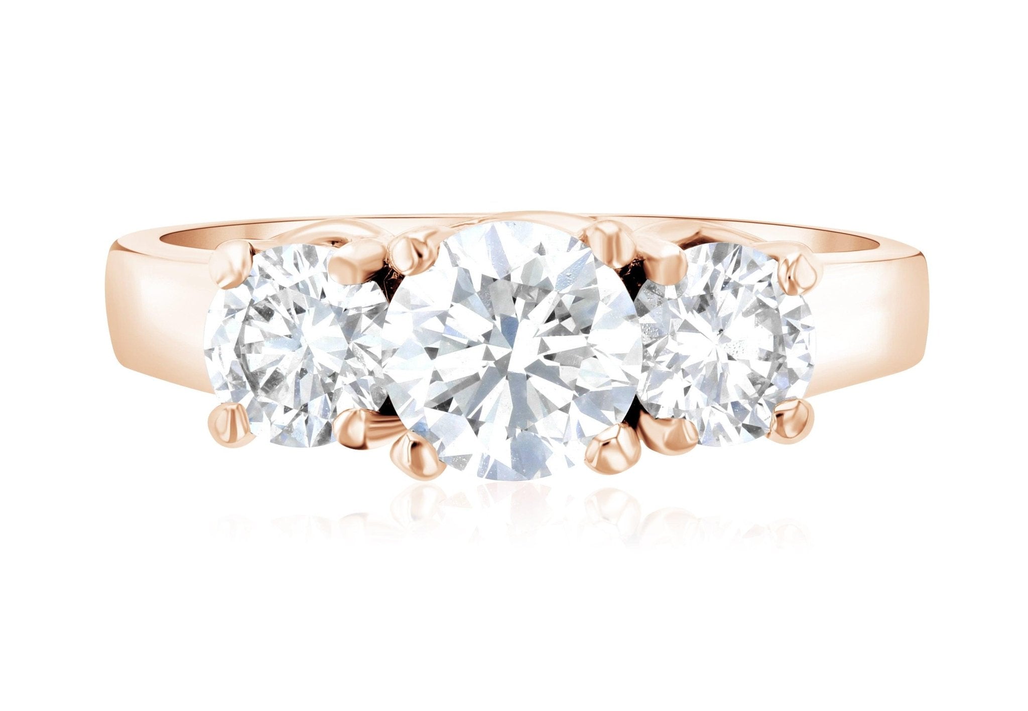 Diamond Three-Stone Engagement Ring in 14k Rose Gold (1.50 ct. tw.)