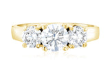 Diamond Three-Stone Engagement Ring in 14k Yellow Gold (1.50 ct. tw.)