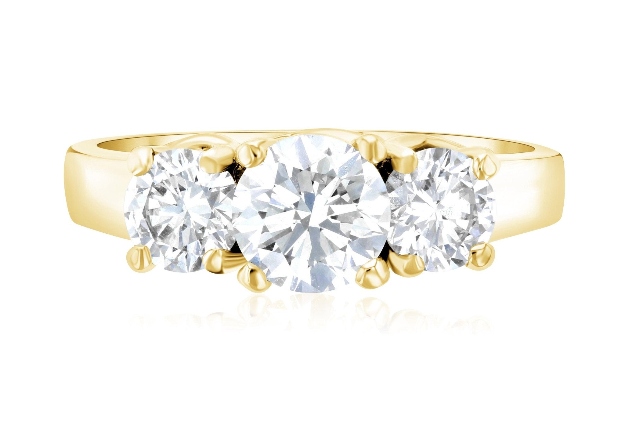 Diamond Three-Stone Engagement Ring in 14k Yellow Gold (1.50 ct. tw.)