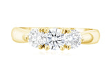 Diamond Three-Stone Shared Prong Engagement Ring in 14k Yellow Gold (1 ct. tw.)