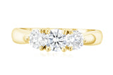 Diamond Three-Stone Shared Prong Engagement Ring in 14k Yellow Gold (1 ct. tw.)