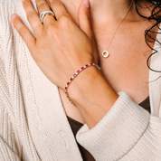 Alternating Diamond and Ruby Tennis Bracelet