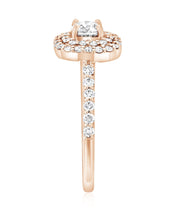 Double Halo Diamond Engagement Ring in 14k Rose Gold