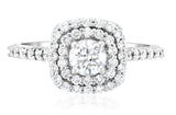 Double Halo Diamond Engagement Ring in 14k White Gold
