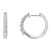 Graduated Diamond Hoop Earrings