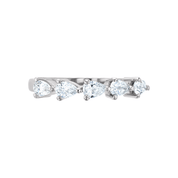 East West Five Stone Pear Diamond Ring