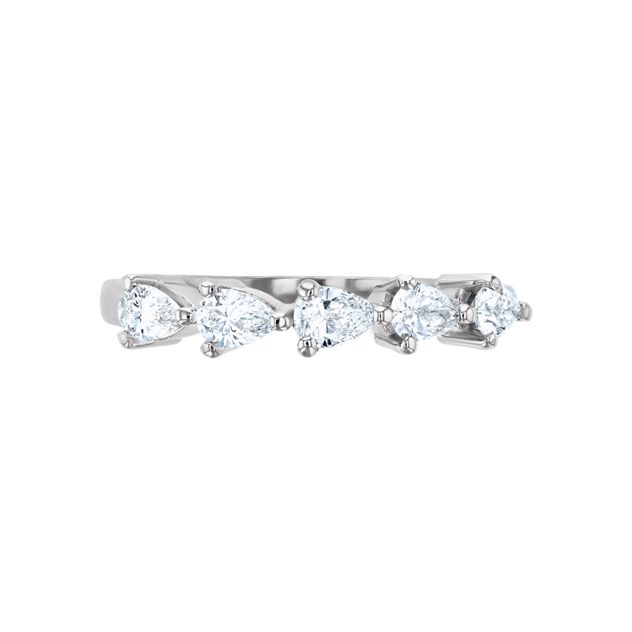 East West Five Stone Pear Diamond Ring