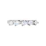 East West Five Stone Pear Diamond Ring