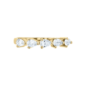 East West Five Stone Pear Diamond Ring
