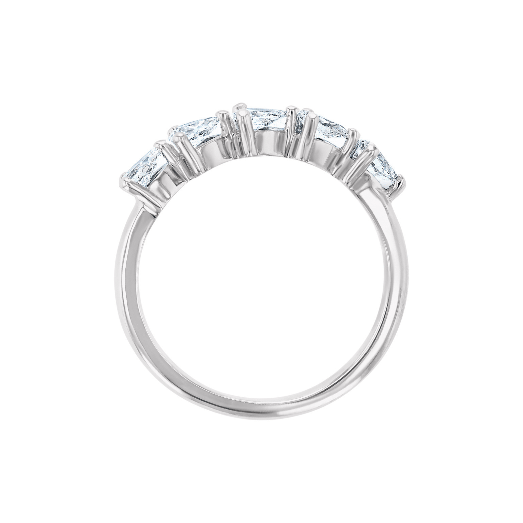 East West Five Stone Pear Diamond Ring