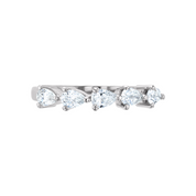 14K gold ring with five pear-cut diamonds, timeless fine jewelry for everyday wear