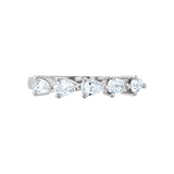 East West Five Stone Pear Diamond Ring
