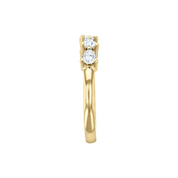 14K gold ring with three diamond stackable design, timeless fine jewelry for everyday wear