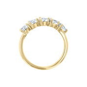 14K gold ring with five baguette diamonds, timeless fine jewelry for everyday wear