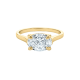 East West Lab Grown Oval Solitaire Diamond Ring