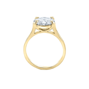 East West Lab Grown Oval Solitaire Diamond Ring
