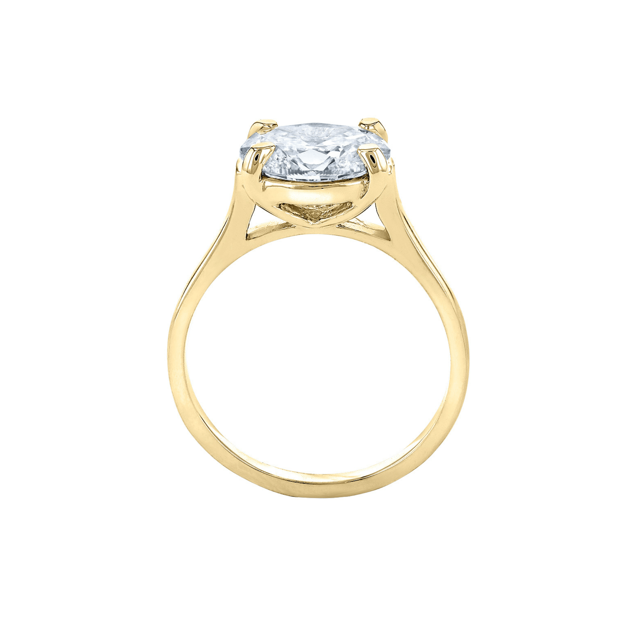 East West Lab Grown Oval Solitaire Diamond Ring
