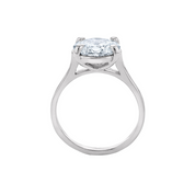 Oval diamond solitaire engagement ring in 14K white gold, timeless fine jewelry for everyday wear