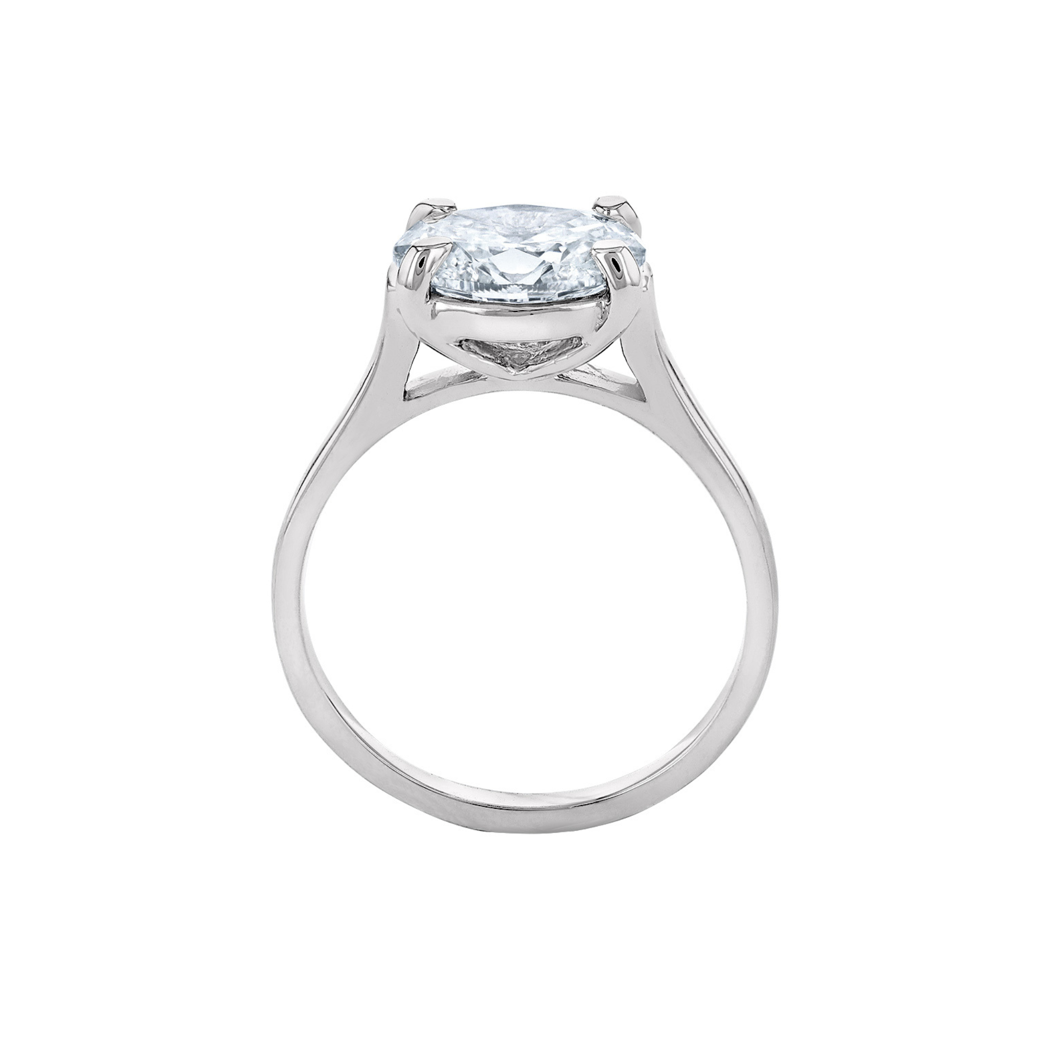 Oval diamond solitaire engagement ring in 14K white gold, timeless fine jewelry for everyday wear
