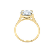 14K gold solitaire engagement ring with oval diamond, timeless fine jewelry design