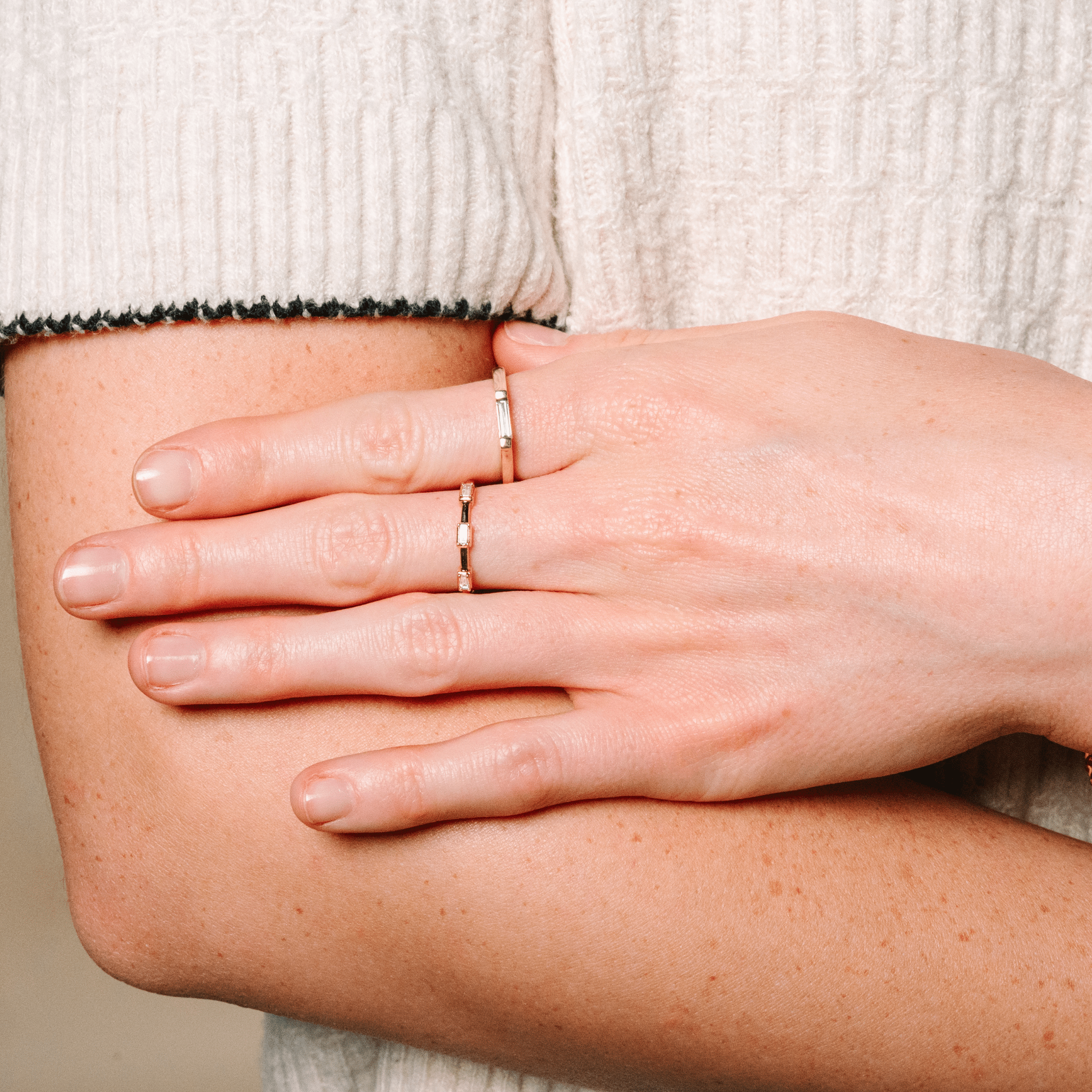 East West Solitaire Baguette Diamond Ring