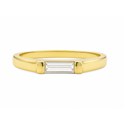 14K gold ring with emerald cut diamond, timeless fine jewelry for everyday wear