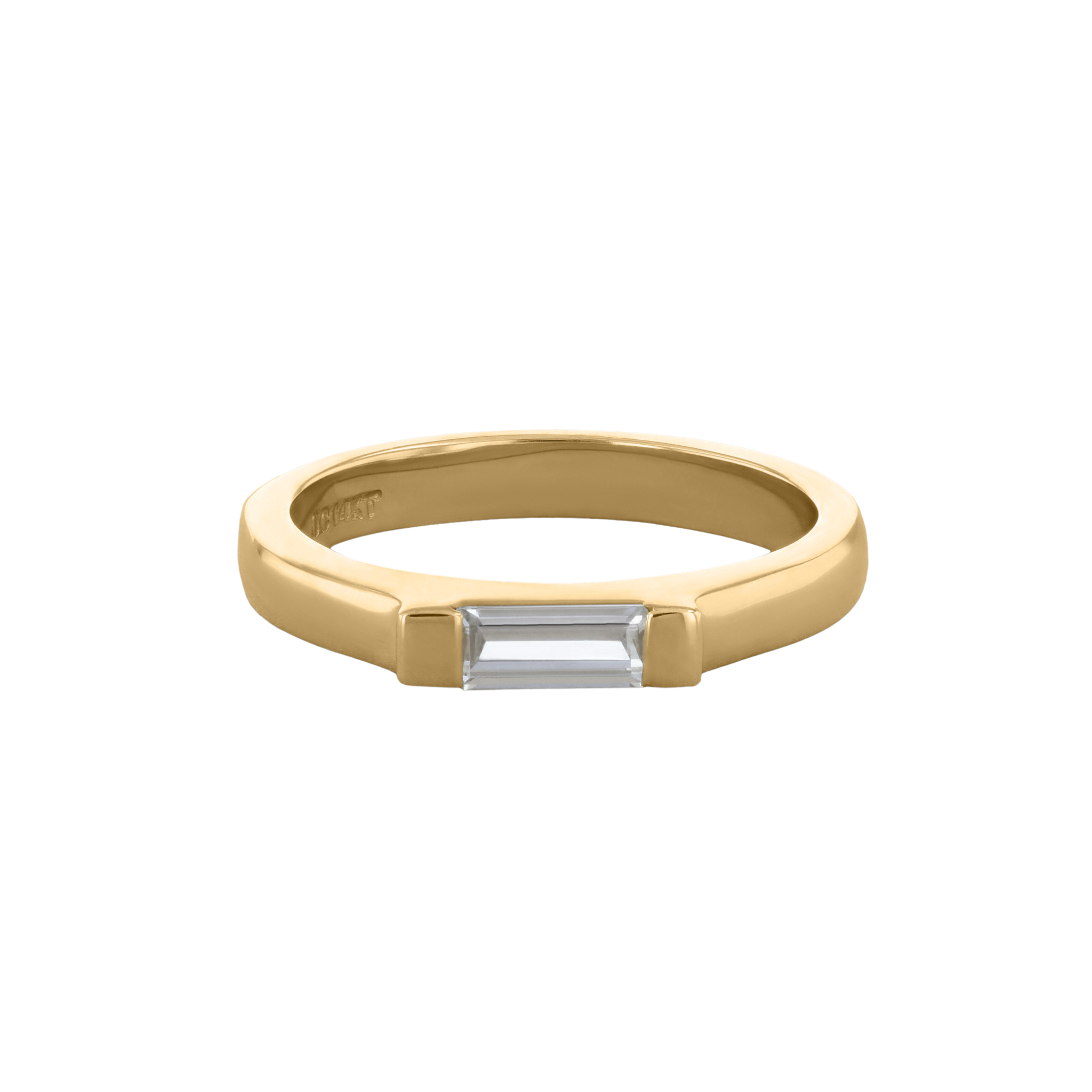 East West Solitaire Baguette Diamond Ring