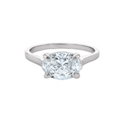East West Lab Grown Oval Solitaire Diamond Ring