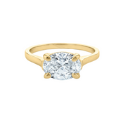 East West Lab Grown Oval Solitaire Diamond Ring