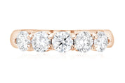 Five-Stone Diamond Wedding Ring in 14k Rose Gold (1.50 ct. tw.)