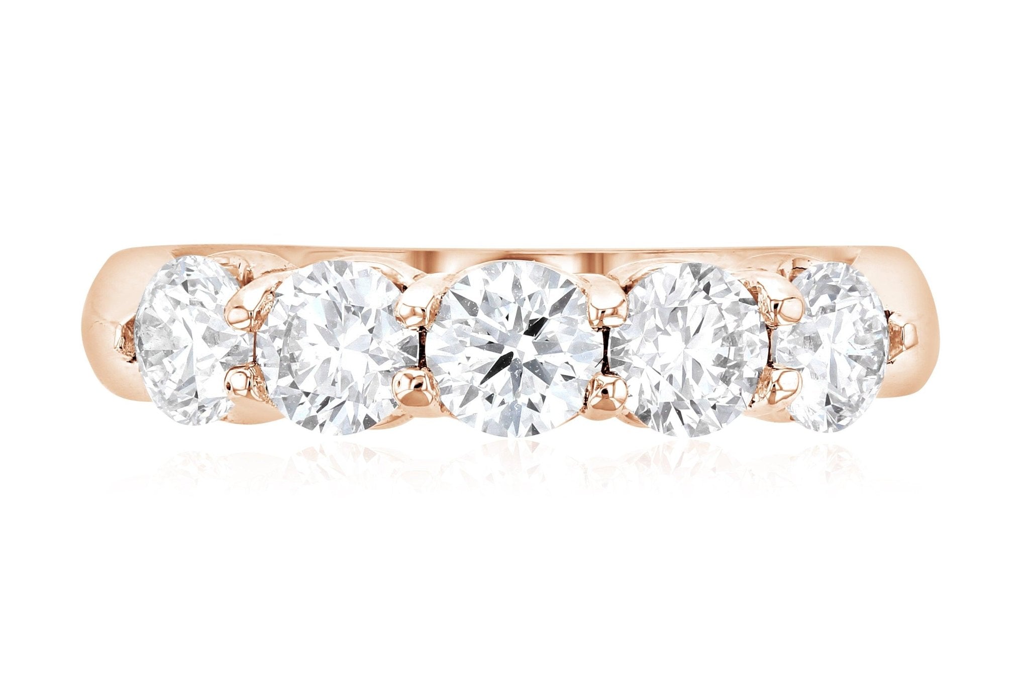 Five-Stone Diamond Wedding Ring in 14k Rose Gold (1.50 ct. tw.)