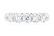 Elegant 14K gold ring with five round diamonds, timeless fine jewelry for everyday wear