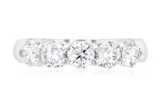 Five-Stone Diamond Wedding Ring in 14k White Gold (1.50 ct. tw.)