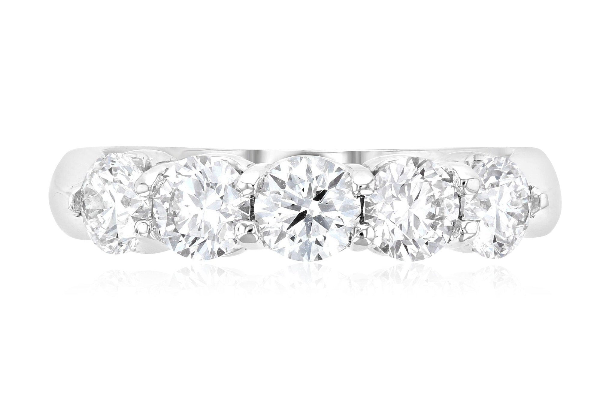 Five-Stone Diamond Wedding Ring in 14k White Gold (1.50 ct. tw.)