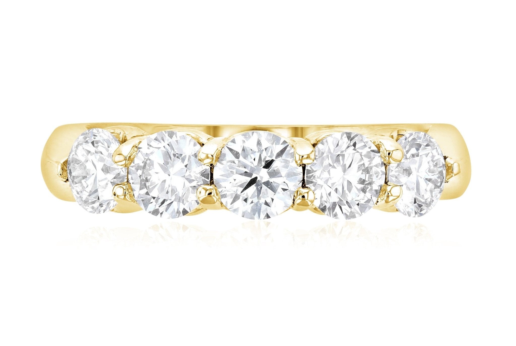 Five-Stone Diamond Wedding Ring in 14k Yellow Gold (1.50 ct. tw.)