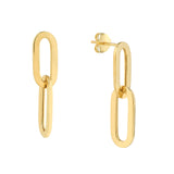 Flat Oval Link Dangle Earrings
